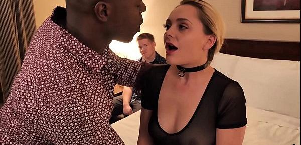  Tiny blonde has cuckold session with BBC